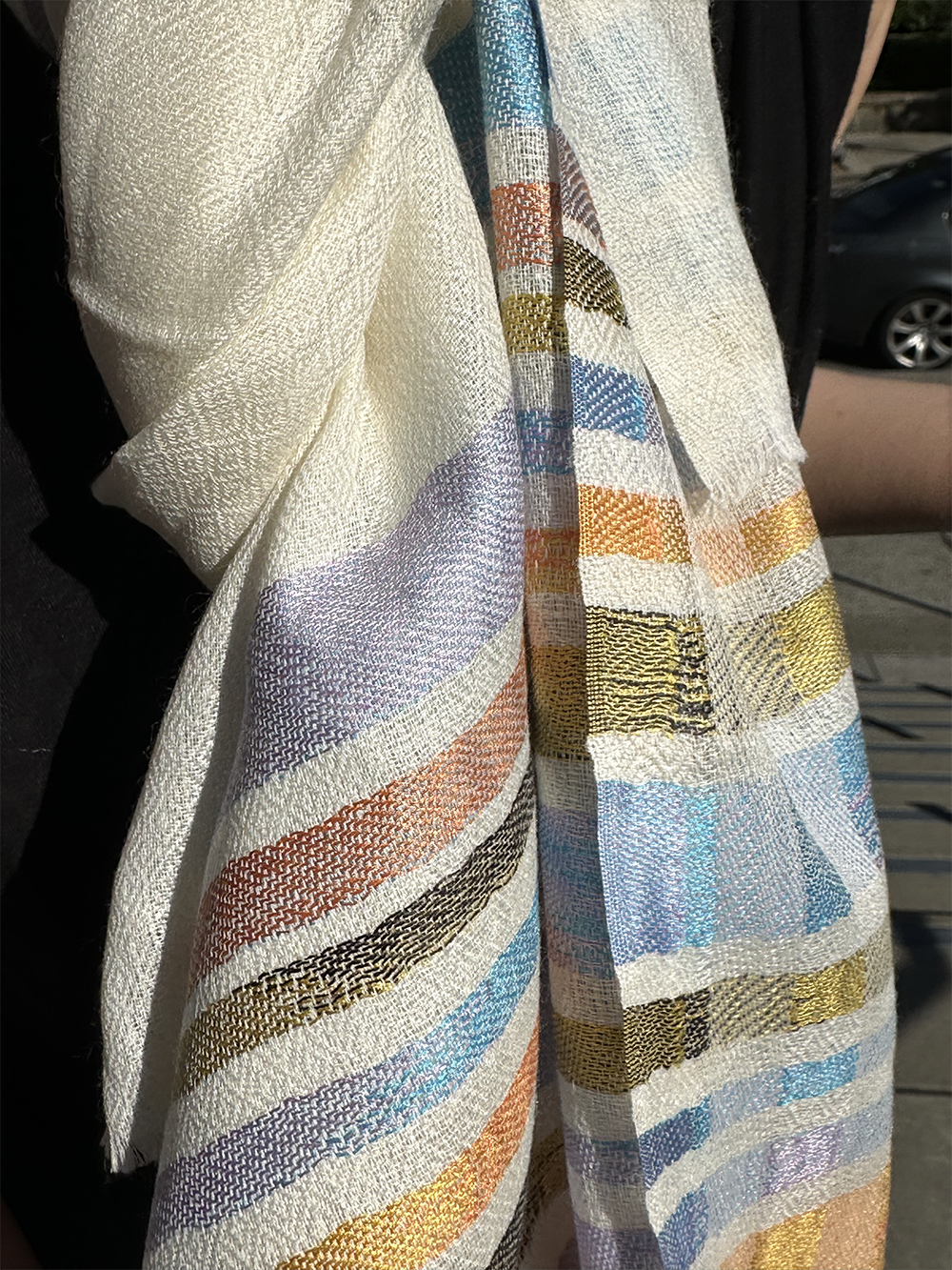 Rainbow Meld Super-Fine Genuine Cashmere Shawl