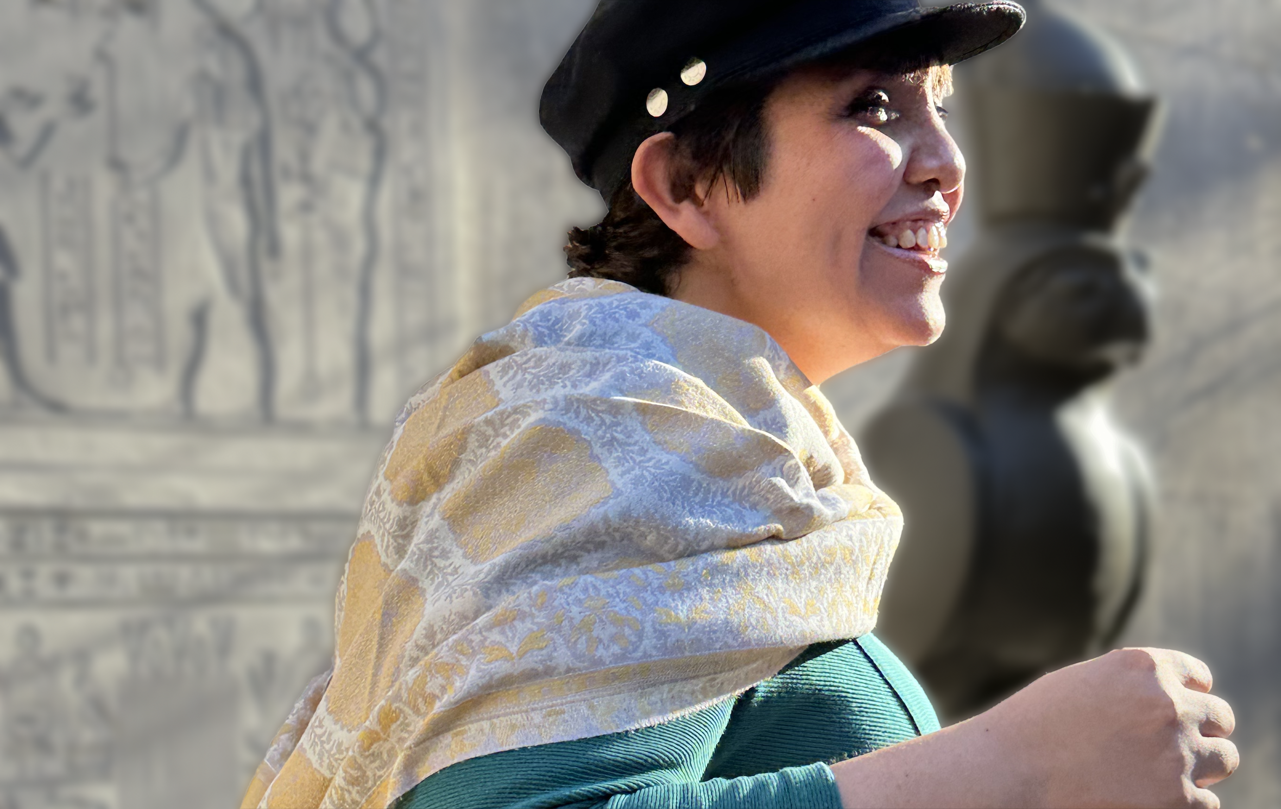 Gold and Grey Diamonds Stripes Genuine Cashmere Shawl