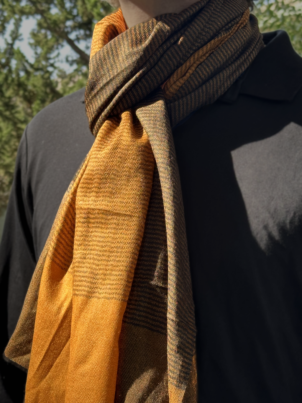 Multi-Striped Super-Fine Genuine Cashmere Blend Scarf