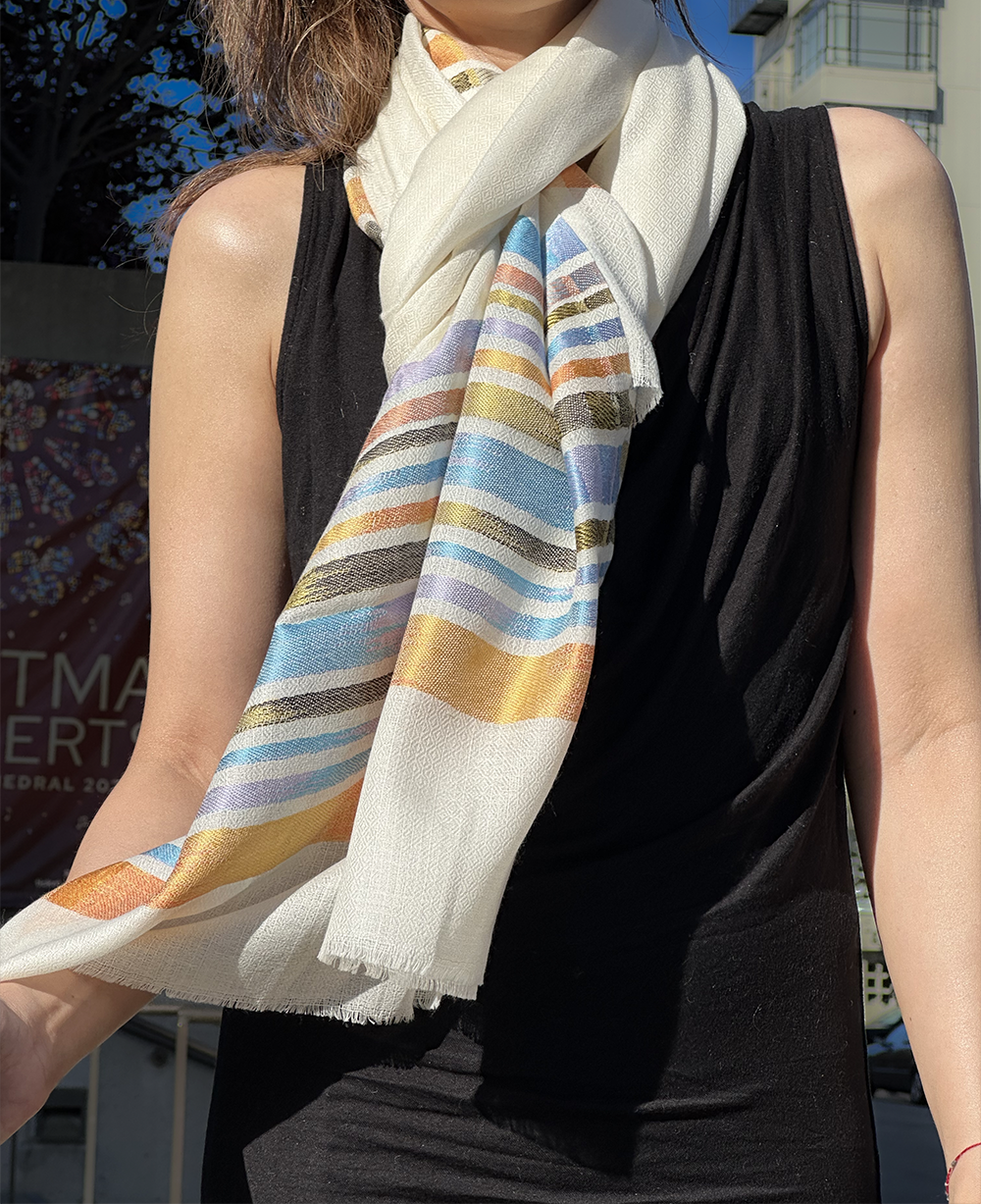 Rainbow Meld Super-Fine Genuine Cashmere Shawl