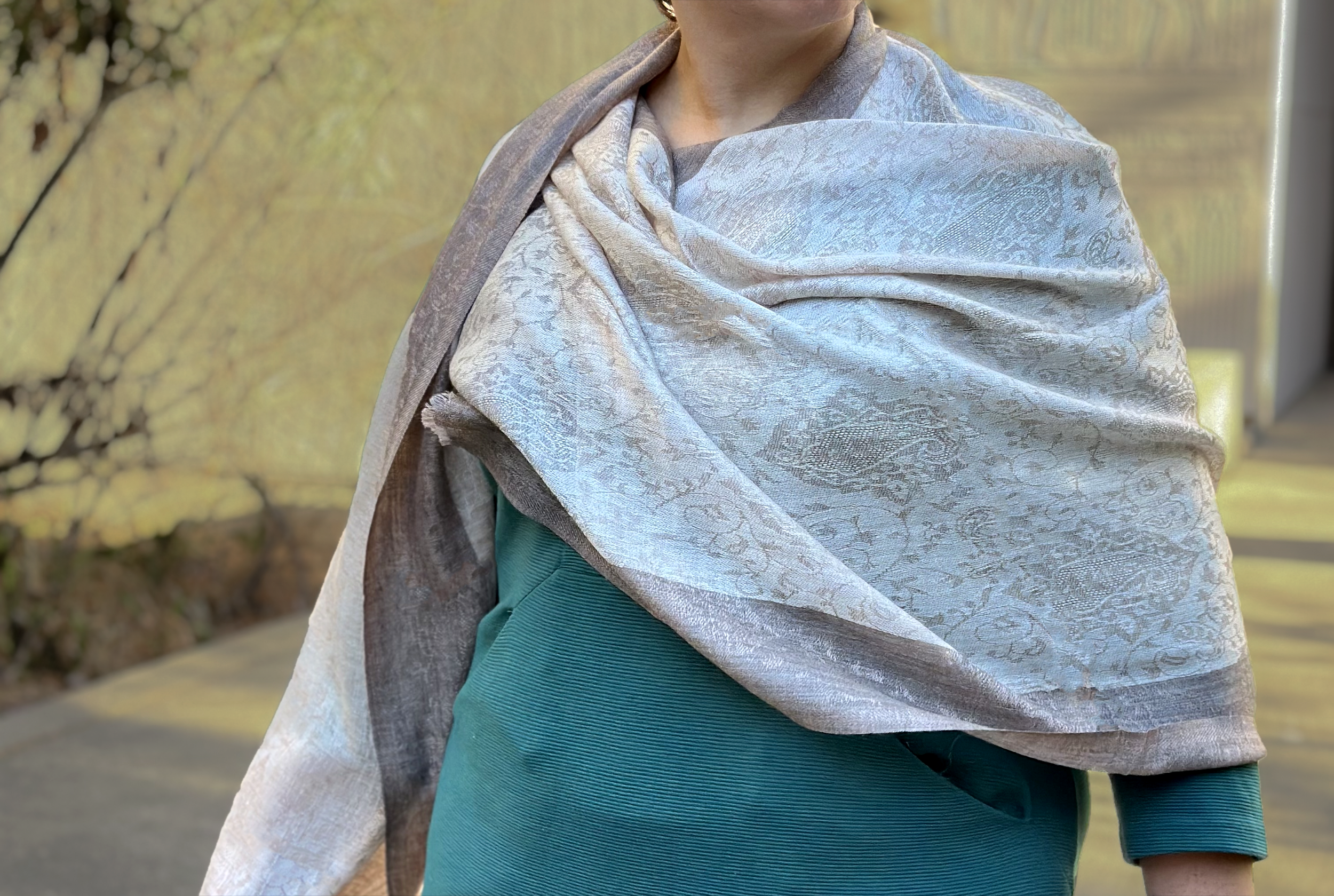 Woven Sand Super-Fine Genuine Cashmere Shawl