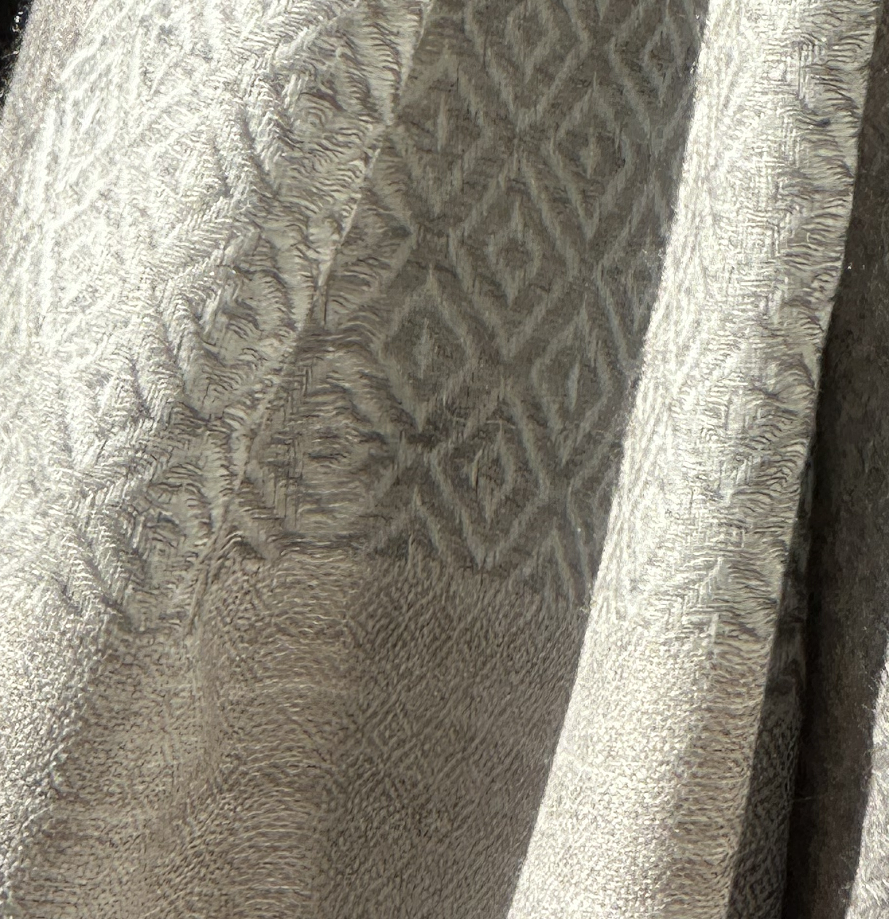 Super-Fine Genuine Cashmere Blend Diamond Weave Scarf