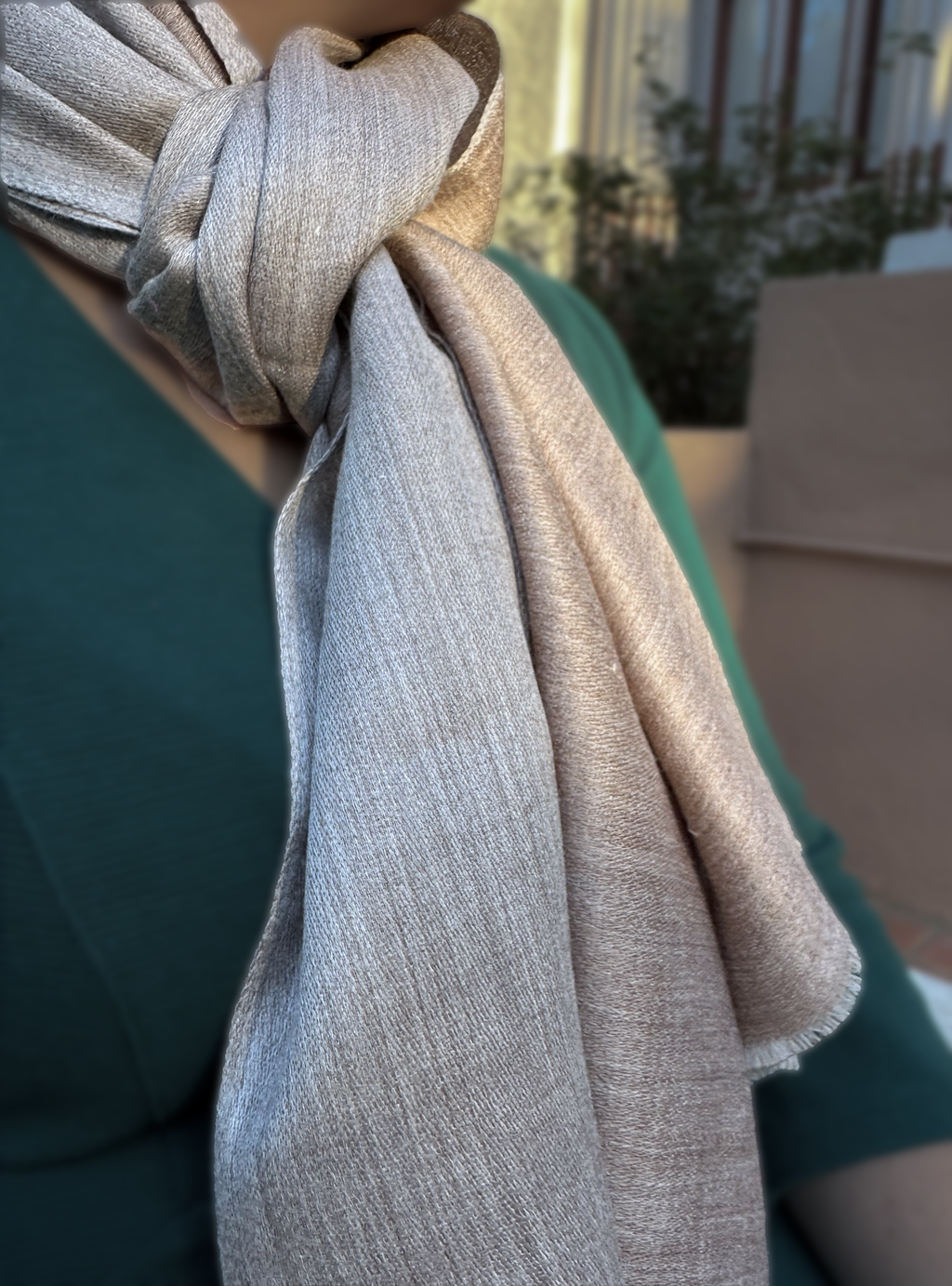 Duo-Tone Super-Fine Genuine Cashmere Wool Shawl