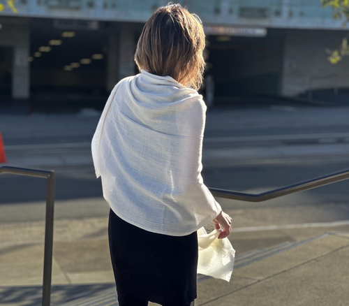 Cross-Weave Super-Fine Genuine Cashmere Blend Shawl